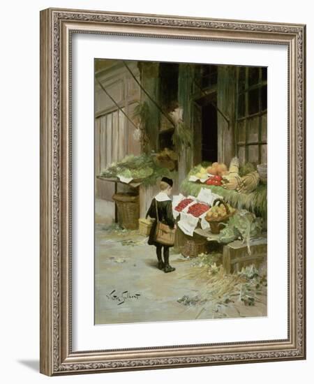 Little Boy at the Market-Victor Gabriel Gilbert-Framed Giclee Print