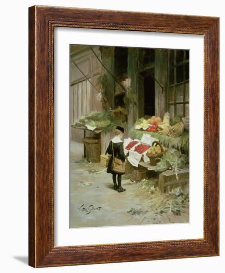 Little Boy at the Market-Victor Gabriel Gilbert-Framed Giclee Print