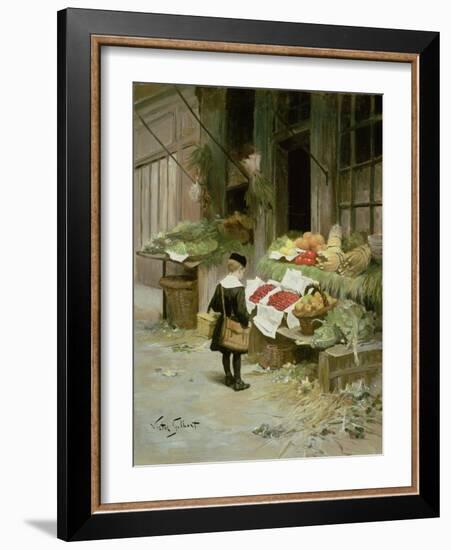 Little Boy at the Market-Victor Gabriel Gilbert-Framed Giclee Print