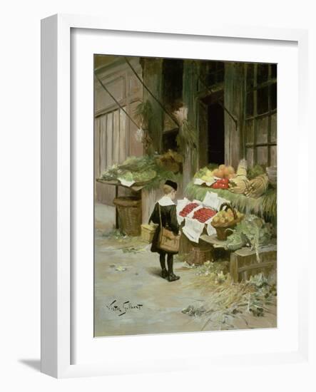 Little Boy at the Market-Victor Gabriel Gilbert-Framed Giclee Print