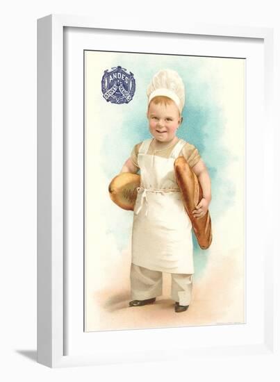 Little Boy Baker-null-Framed Art Print