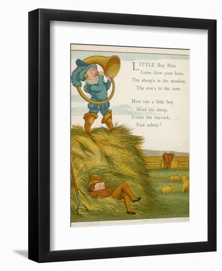 Little Boy Blue, the Horn-Blower Stands on Top of the Haystack-Edward Hamilton Bell-Framed Photographic Print