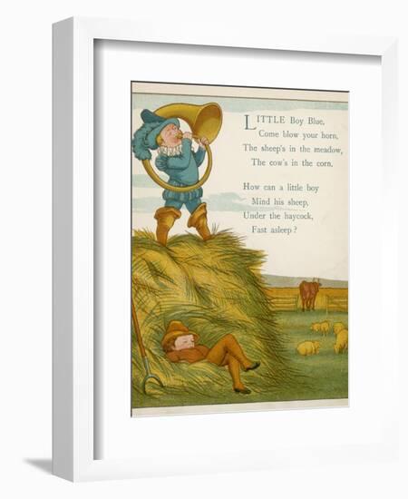 Little Boy Blue, the Horn-Blower Stands on Top of the Haystack-Edward Hamilton Bell-Framed Photographic Print