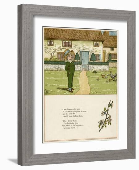 Little Boy in a Garden in the Spring-Kate Greenaway-Framed Art Print