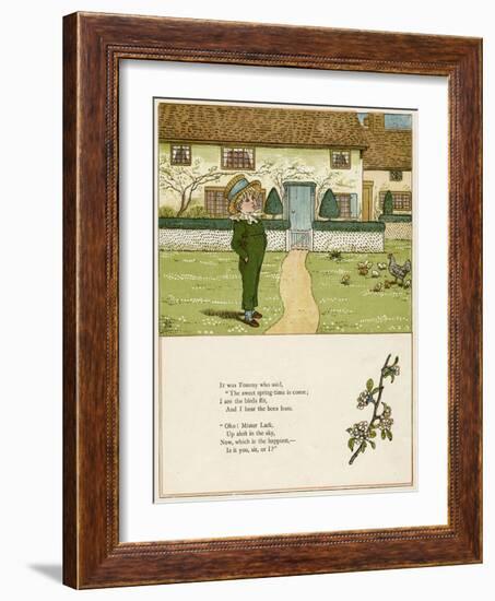 Little Boy in a Garden in the Spring-Kate Greenaway-Framed Art Print