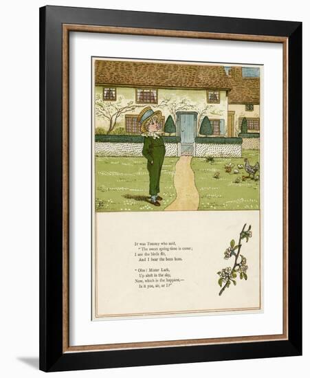 Little Boy in a Garden in the Spring-Kate Greenaway-Framed Art Print