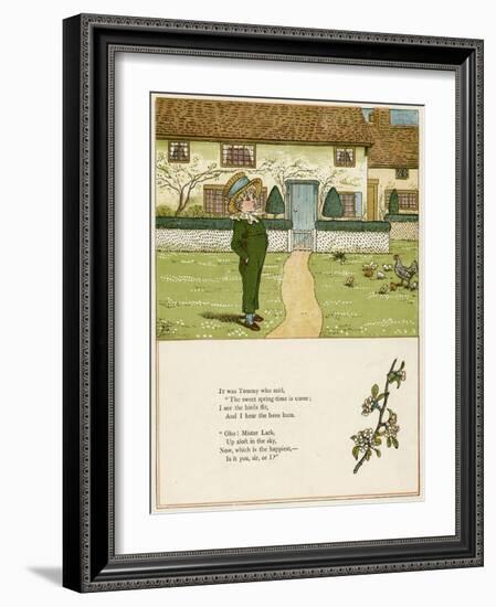 Little Boy in a Garden in the Spring-Kate Greenaway-Framed Art Print