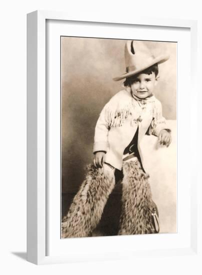 Little Boy in Cowboy Outfit-null-Framed Art Print