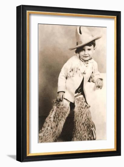 Little Boy in Cowboy Outfit-null-Framed Art Print
