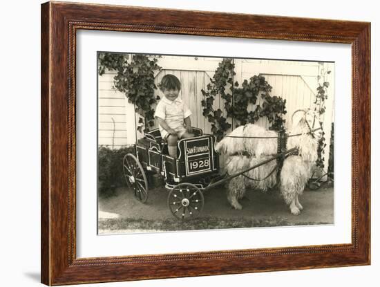 Little Boy in Goat Cart-null-Framed Art Print