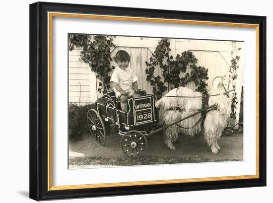 Little Boy in Goat Cart-null-Framed Art Print