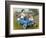 Little Boy in Toy Car with Girl Leaning on it Outside Old Fashioned Diner-David Lindsley-Framed Giclee Print