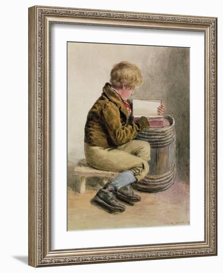 Little Boy Reading a Book-William Henry Hunt-Framed Giclee Print