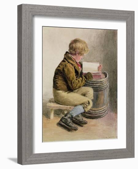 Little Boy Reading a Book-William Henry Hunt-Framed Giclee Print