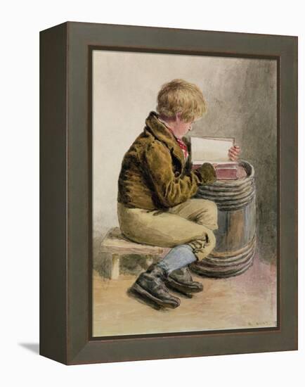 Little Boy Reading a Book-William Henry Hunt-Framed Premier Image Canvas