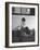 Little Boy Sitting on His Luggage While Waiting For the Train at the Denver Union Station-Sam Shere-Framed Photographic Print