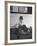 Little Boy Sitting on His Luggage While Waiting For the Train at the Denver Union Station-Sam Shere-Framed Photographic Print