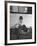 Little Boy Sitting on His Luggage While Waiting For the Train at the Denver Union Station-Sam Shere-Framed Photographic Print