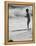 Little Boy Standing on a Surf Board Staring at the Water-Allan Grant-Framed Premier Image Canvas