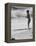 Little Boy Standing on a Surf Board Staring at the Water-Allan Grant-Framed Premier Image Canvas