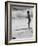 Little Boy Standing on a Surf Board Staring at the Water-Allan Grant-Framed Photographic Print