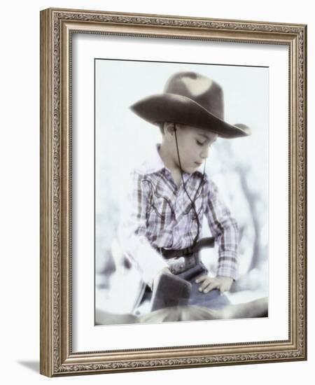 Little Boy Wearing Cowboy Hat-Nora Hernandez-Framed Giclee Print