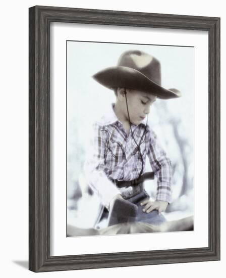 Little Boy Wearing Cowboy Hat-Nora Hernandez-Framed Giclee Print