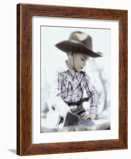 Little Boy Wearing Cowboy Hat-Nora Hernandez-Framed Giclee Print