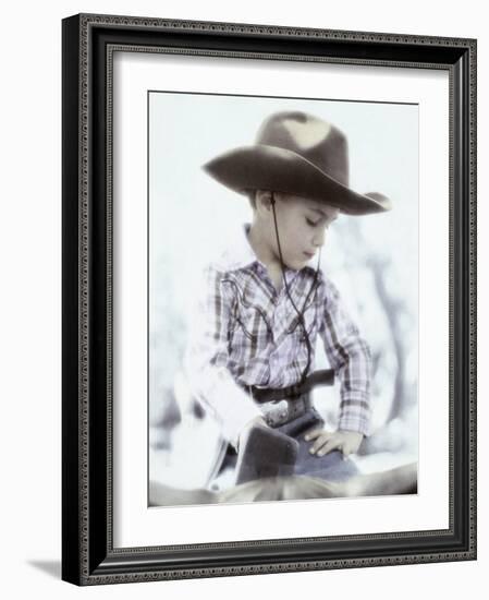 Little Boy Wearing Cowboy Hat-Nora Hernandez-Framed Giclee Print