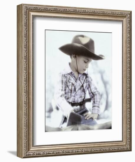 Little Boy Wearing Cowboy Hat-Nora Hernandez-Framed Giclee Print