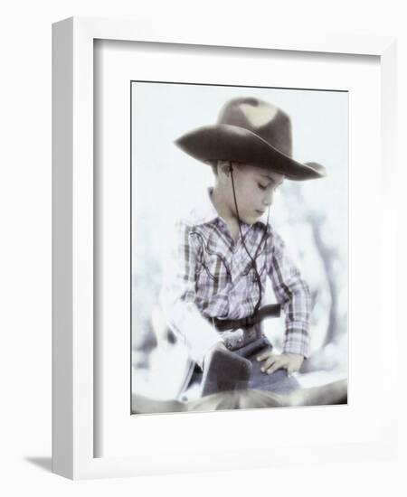 Little Boy Wearing Cowboy Hat-Nora Hernandez-Framed Giclee Print