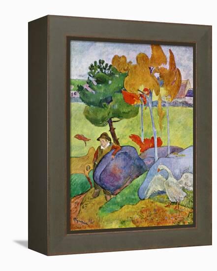 Little Breton Boy with a Goose, 1889-Paul Gauguin-Framed Premier Image Canvas