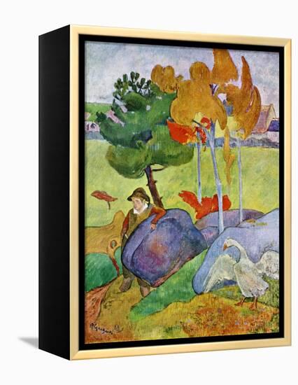 Little Breton Boy with a Goose, 1889-Paul Gauguin-Framed Premier Image Canvas