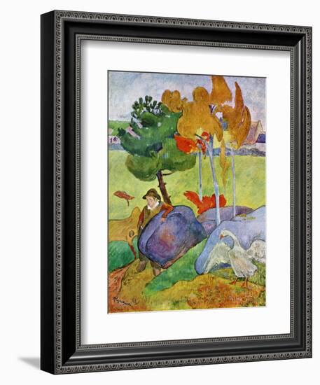 Little Breton Boy with a Goose, 1889-Paul Gauguin-Framed Giclee Print