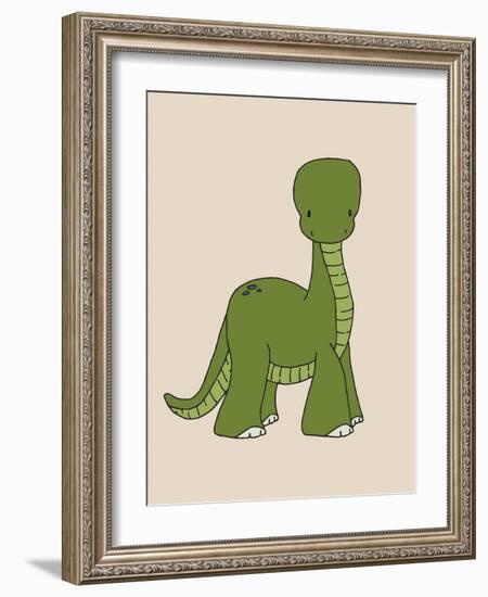 Little Brontosaurus-Designs Sweet Melody-Framed Art Print