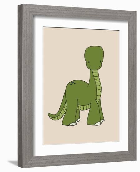 Little Brontosaurus-Designs Sweet Melody-Framed Art Print