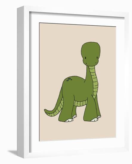 Little Brontosaurus-Designs Sweet Melody-Framed Art Print