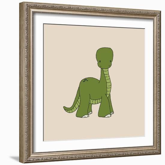 Little Brontosaurus-Designs Sweet Melody-Framed Art Print