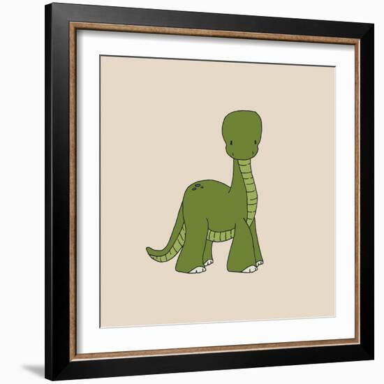 Little Brontosaurus-Designs Sweet Melody-Framed Art Print