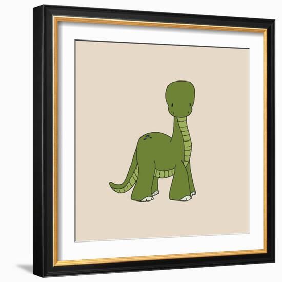 Little Brontosaurus-Designs Sweet Melody-Framed Art Print