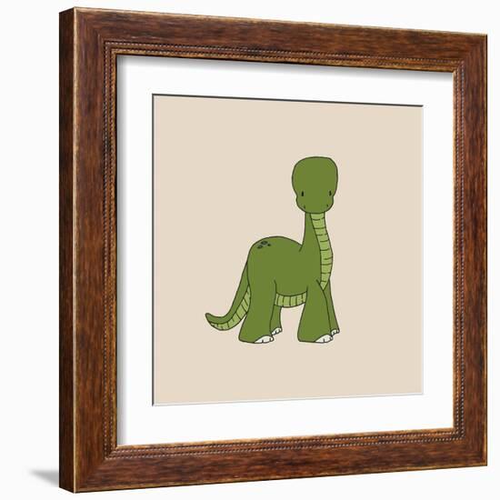 Little Brontosaurus-Designs Sweet Melody-Framed Art Print