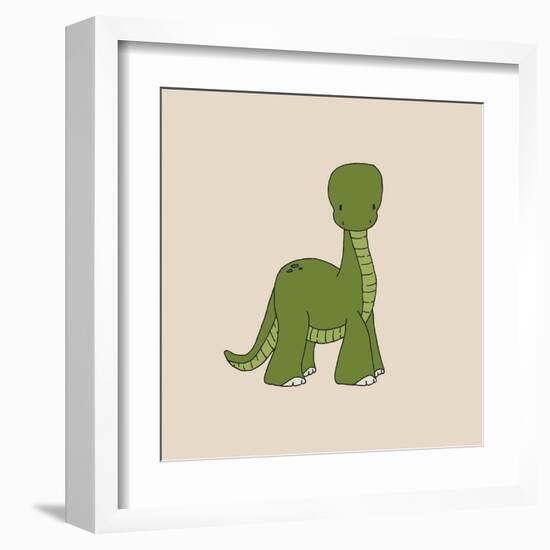 Little Brontosaurus-Designs Sweet Melody-Framed Art Print