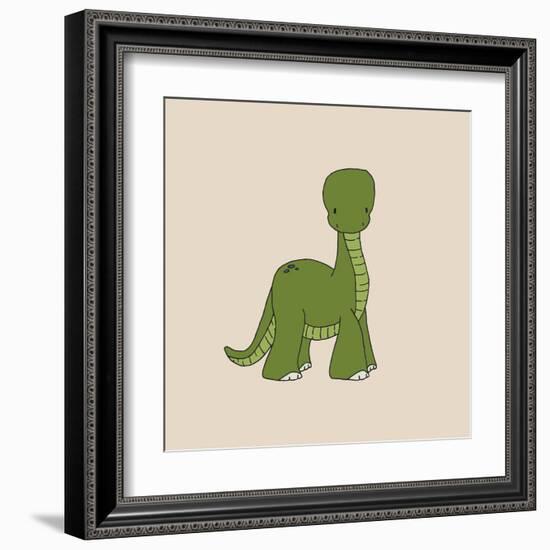 Little Brontosaurus-Designs Sweet Melody-Framed Art Print