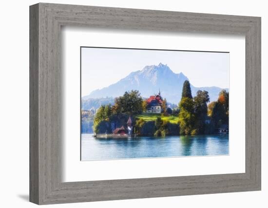 Little Chalet on Lake Luzern, Switzerland-George Oze-Framed Photographic Print