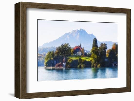 Little Chalet on Lake Luzern, Switzerland-George Oze-Framed Photographic Print