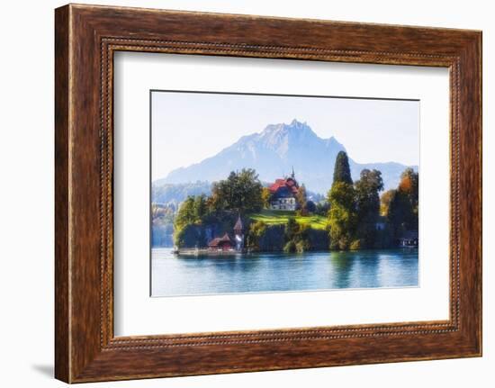 Little Chalet on Lake Luzern, Switzerland-George Oze-Framed Photographic Print