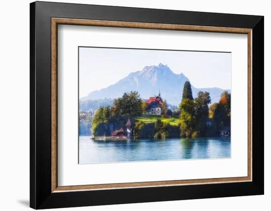 Little Chalet on Lake Luzern, Switzerland-George Oze-Framed Photographic Print