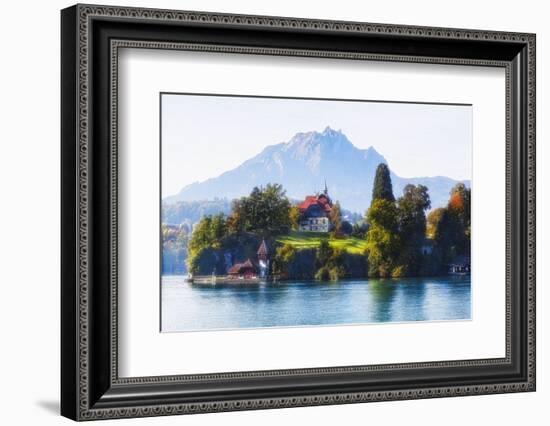 Little Chalet on Lake Luzern, Switzerland-George Oze-Framed Photographic Print