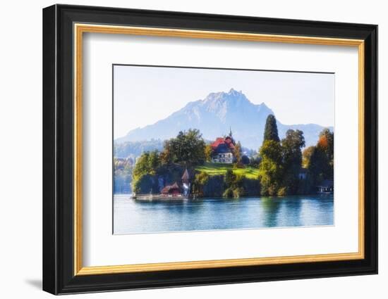 Little Chalet on Lake Luzern, Switzerland-George Oze-Framed Photographic Print