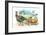 Little Chef Riding Turkey Carriage-null-Framed Art Print